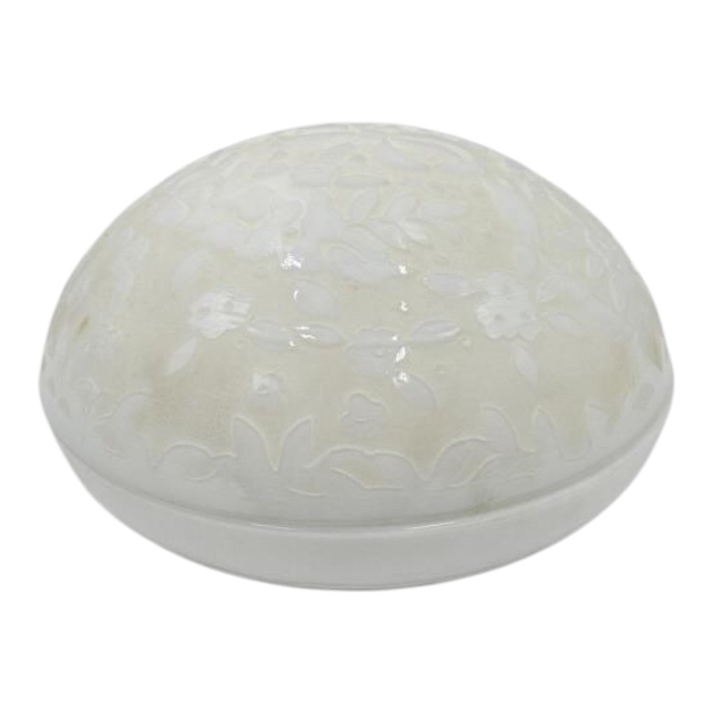 Oneida Vintage Acid Cut Milk Glass Powder Case Trinket Box